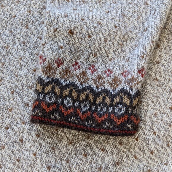 INTIWARA ¼ zip brown beige 100% alpaca pullover sweater Hand Made in Bolivia XL - Picture 6 of 11